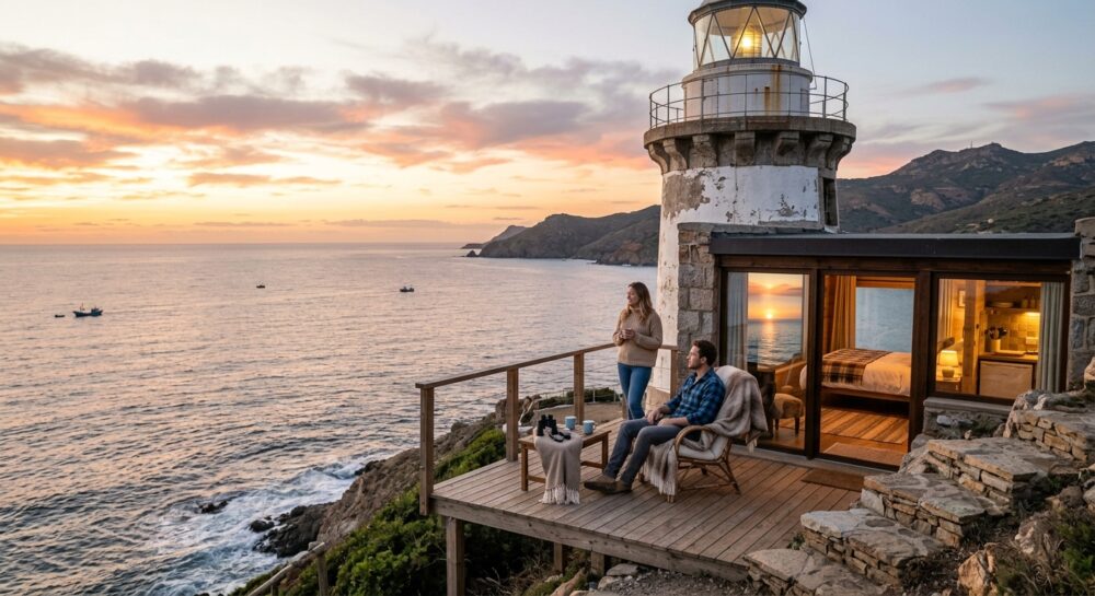 coppia all'interno di un faro