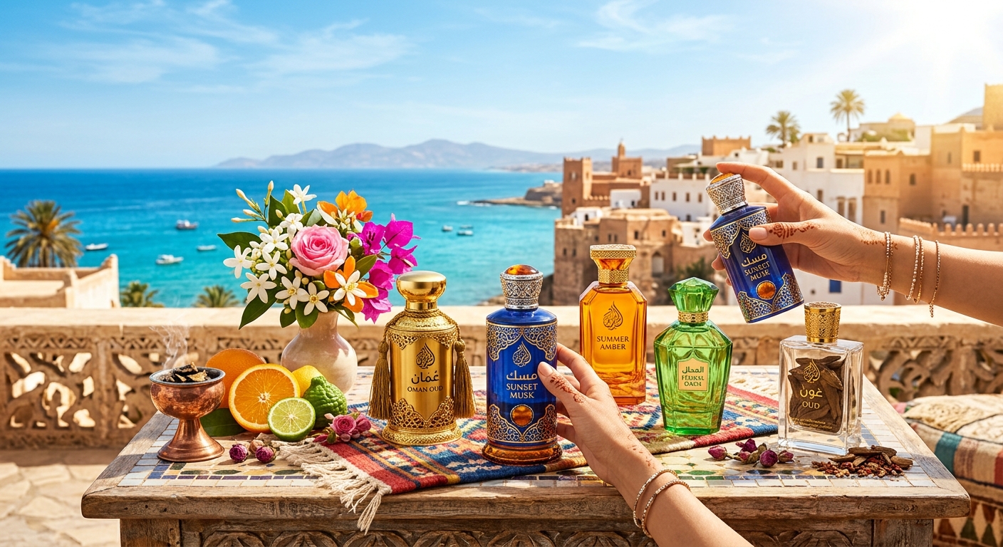 profumi arabi su una terrazza sul mare