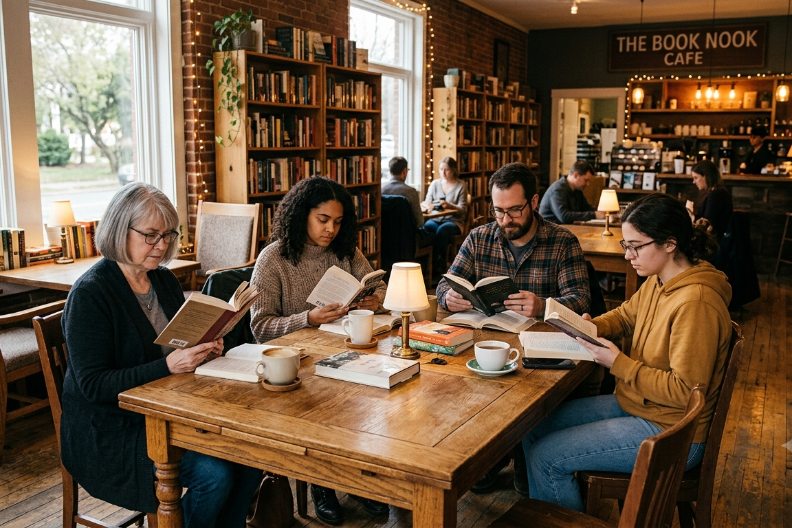 Persone che leggono in un silent book club -